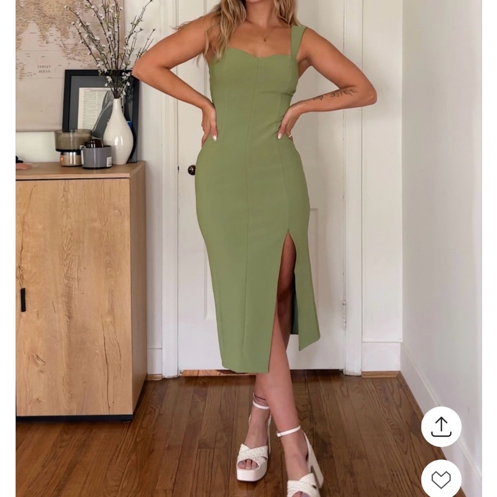 Abercrombie & Fitch Wide Strap Corset Midi Dress
